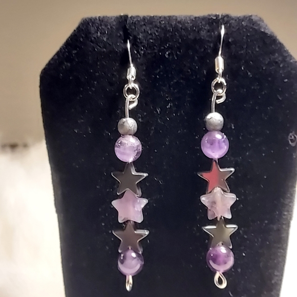 Handmade crystal earrings. - Picture 3 of 3